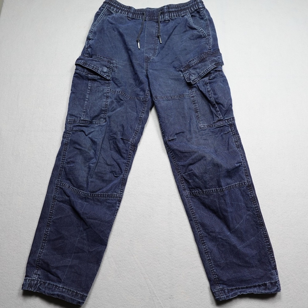 American Eagle Cargo Pants Men XS Blue Flex Drawstring Tapered Cuffed Utility